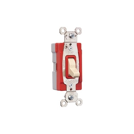 Pass & Seymour Wall Switch, 2 hp, Toggle, 20 A, Ivory PT20AC1I