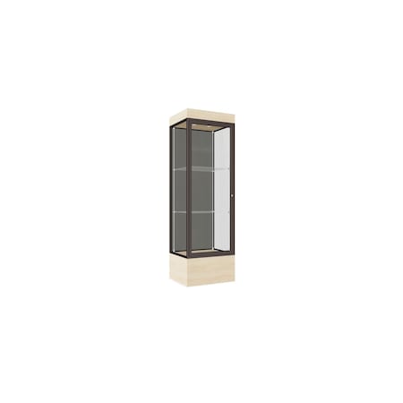 Ghent Lighted Floor Display Case 24x76x20, 12" Base, Bronze 93LFSL-BZ-BGW