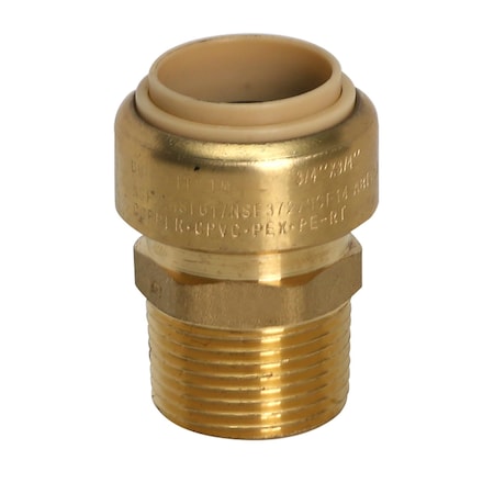 Usa Industrials SharkBite Push to Connect Tube Fitting, Brass, Male Straight, 3/8 in Tube x 3/8 in NPT Male ZUSA-TF-PTC-LFBR-32