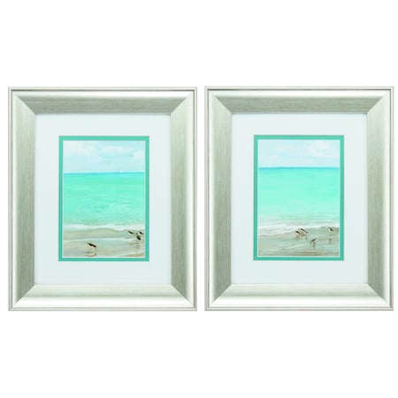 Homeroots 11" X 13" Brushed Silver Frame Sunday At The Shore, Set Of 2, 2PK 365114