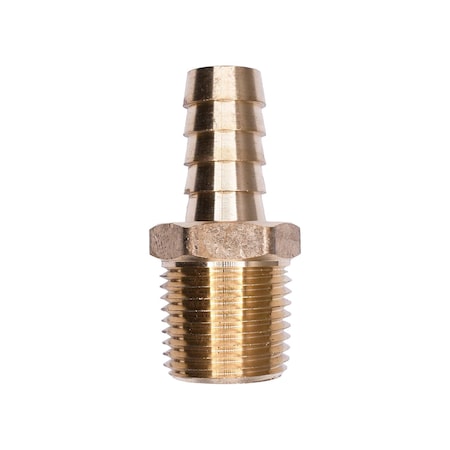 Auveco Brass Hose Barb 1/2in To Male Pipe 1/2in Adapter, 5PK 435