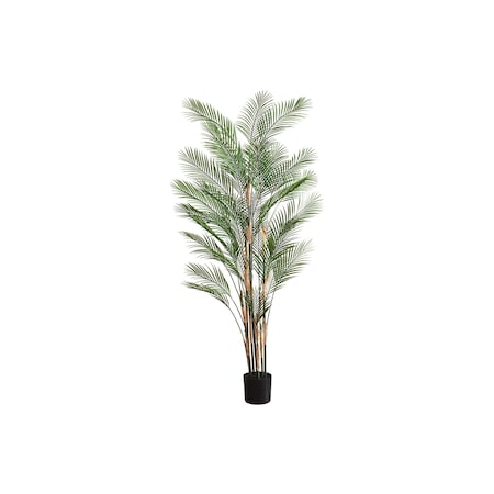 Monarch Specialties Artificial Plant, 83'' Tall, Palm Tree, Decorative, Indoor, Green Leaves, Black Pot I 9590