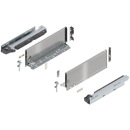 Blum 14in. K Height Legrabox Stainless Drawer Set, 125 Lbs Weight Rating 770K35S0I