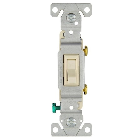 Eaton Wiring Devices Toggle Switch, 15 A, 120 V, Polycarbonate Housing Material, Light Almond 1301-7LA