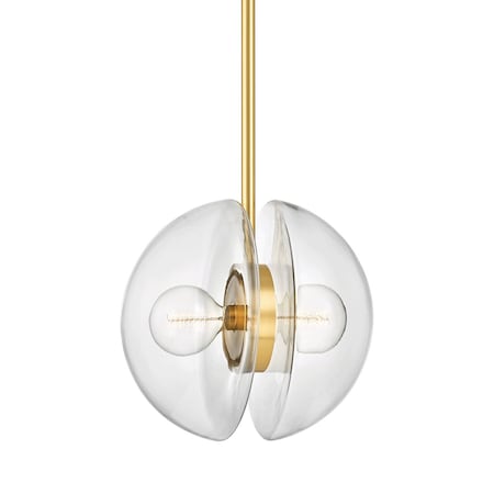 Hudson Valley Lighting Kert 2 Light Pendant 17 In. Aged Brass 9417-AGB