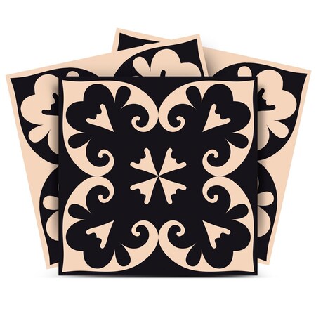 Homeroots 12" X 12" Brown and Black The Sheep Peel and Stick Removable Tiles 556436