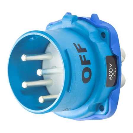 Meltric DR7c INLET POLY BLUE SIZE 4 IP 66/67/69 3P+G 50 A 600 VAC/130 VDC 60 Hz NO AUX 31-38931