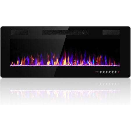 Edendirect 68 in. 5100BTU Wall Mount Electric Fireplace, 750W/1500W, Heat 400 sq. ft, Blower Heat, Remote ZR-30074072273