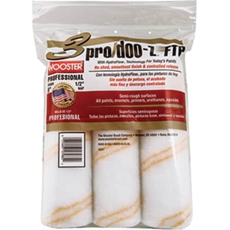 Wooster RR669 9 in. Pro DooZ Ftp 0.5 in. Roller Cover, 3PK 71497179852