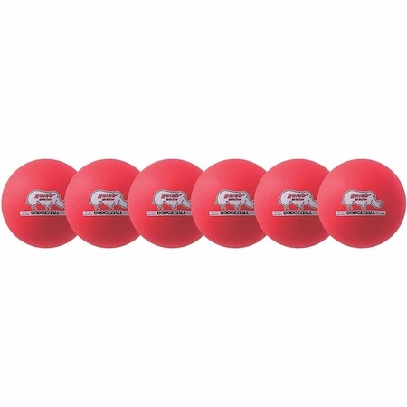 Champion Sports Rhino Skin LwBon DodgeBall St, 6", Red, PK6 RXD6NRDSET