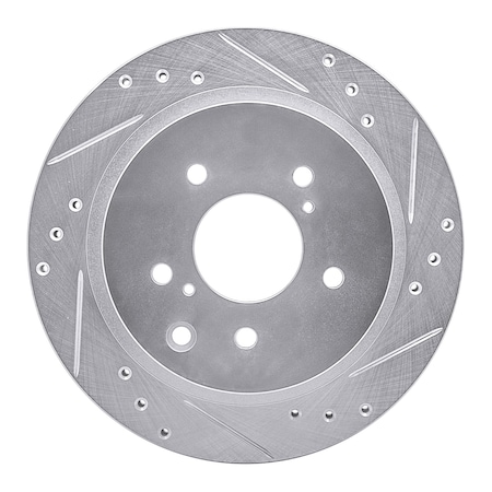 Dynamic Friction Co DFC Brake Rotor - Drilled and Slotted - Silver 631-67034R
