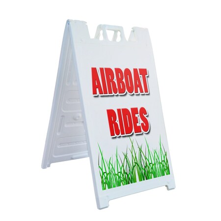 Signmission Airboat Rides, A-Frame & 2 Decals Installed, Heavy-Duty Plastic Frame SBHD-D-2436-Airboat Rides
