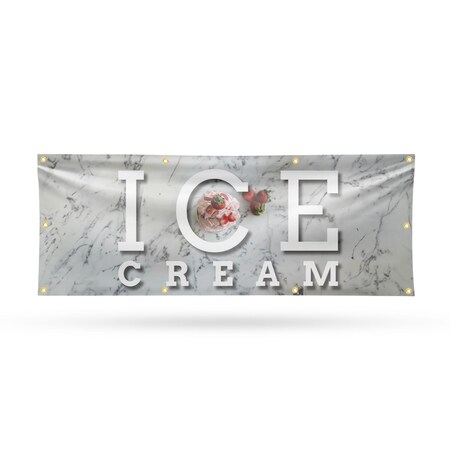 Signmission Ice Cream, 36 Inch x 96 Inch, Vinyl Banner B-96-30702