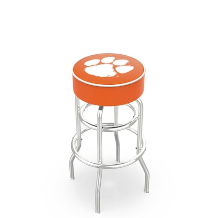 Holland Bar Stool Co 25" 4" Clemson Cushion Seat, Double-Ring Chrome Swivel Bar Stool L7C125Clmson