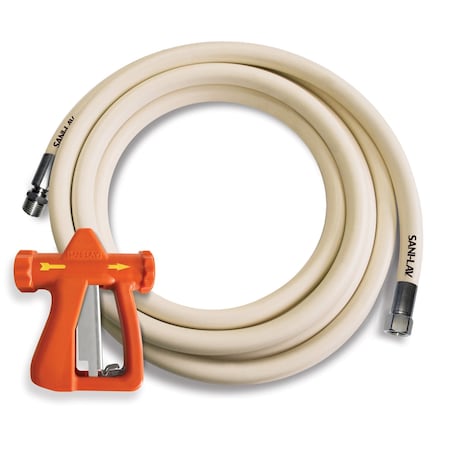 Sani-Lav Spray Nozzle with Hose, 25 ft L, White H25W3NP1