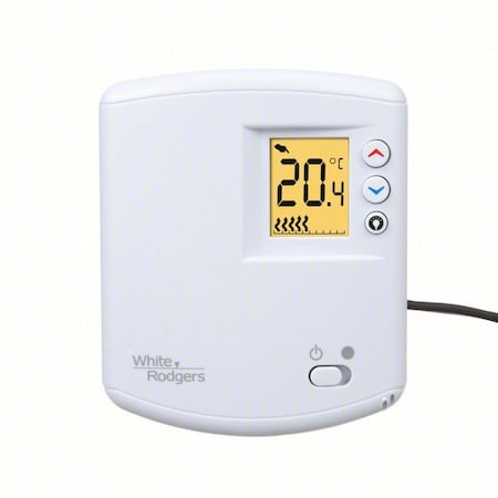 White-Rodgers Line Voltage Thermostat, Heat Only, 45 to 90F, Slide Switch, 120V AC, 1H 01E65 144