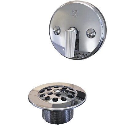 Keeney Mfg Rough Brass Trip Lever Bath Drain with Polished Chrome Trim 606RB