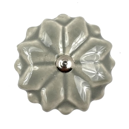 Homeroots Set of Six Gray Ceramic Drawer Pull Knobs, 6PK 635762