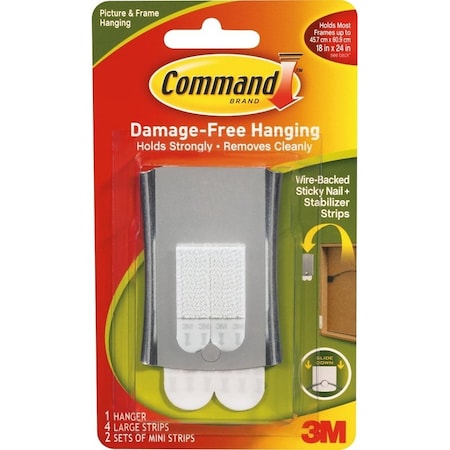Command Universal Picture Hanger, 8 lb, Metal, Sticky Nail 17048