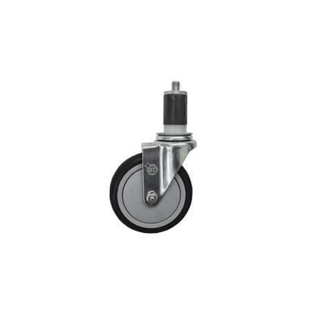 Service Caster 5'' SS Black Poly Wheel Swivel 1-1/4'' Expanding Stem Caster SCC-SSEX20S514-PPUB-BLK-114
