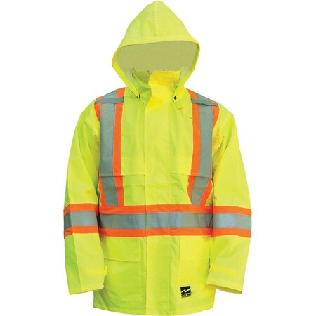 Viking Hi-Viz Safety Jacket, Polyester, Polyurethane, Class 3 Type R, Green, L 6323JG-L