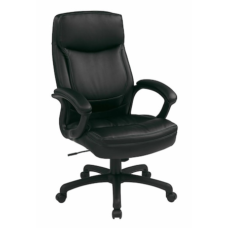 Office Star Desk Chair, Series Work Smart Eco Leather Black EC6583-EC3