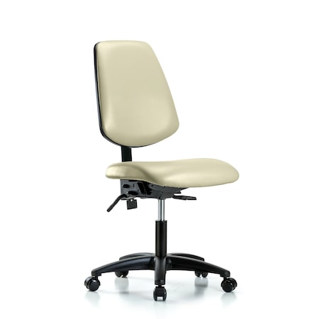 Blue Ridge Ergonomics Desk Chair No Arms, 18" to 23" Height, Vinyl, Adobe White BR-VDHCH-MB-RG-T0-A0-RC-8501