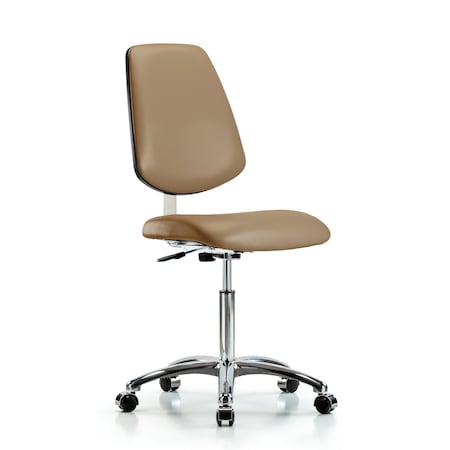 Blue Ridge Ergonomics Clean Room Chair 22" to 29" Height, Vinyl, Taupe BR-CLR-VMBCH-MB-CR-NF-CC-8584