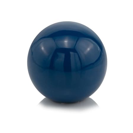 Homeroots 4" Blue Aluminum Decorative Orb Tabletop Sculpture 373764