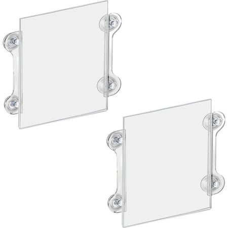 Azar Displays Clear Acrylic Window/Door Sign Holder Frame with Suction Cups 8.5''W x 11''H , 2-Pack 106614-2PK