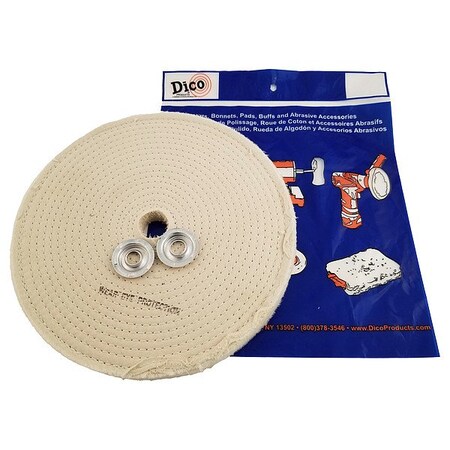 Dico Buffing Wheel, 10 in dia. Overall 526-40-10