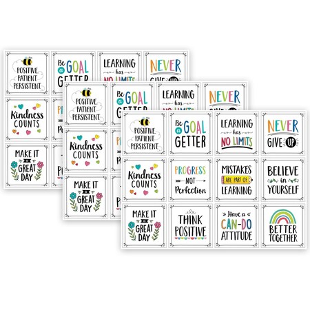 Creative Teaching Press Positive Mindset, 10'', Designer Cut-Outs, 12-Piece Set, 3PK 10815