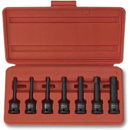 Neiko 3/8'' Dr. Impact Hex Bit Socket Set, SAE 01131B