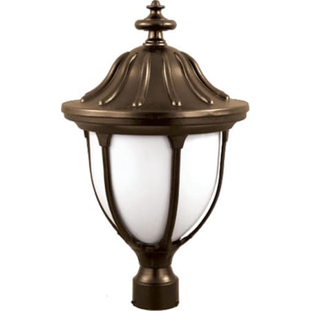 Intense Powder Coated Cast Aluminum Post Top Light Fixture, Bronze - 21.38 x 12.50 x 12.50 in. IN989125
