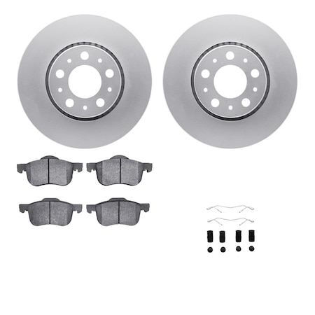 Dynamic Friction Co DFC GEOSPEC Coated Rotors with 5000 Brake Pads - Ceramic and Hardware 4512-27073