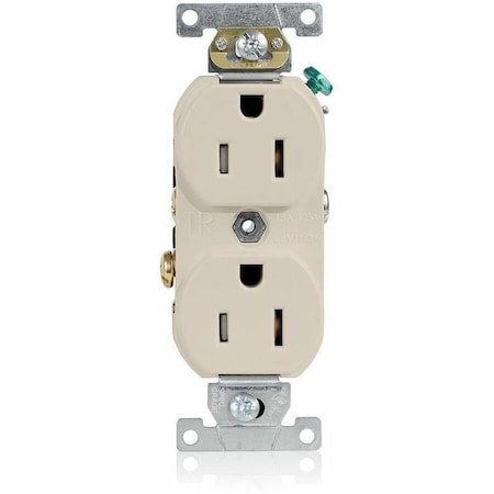 Leviton Plugs&Rcptcls, 15A, 125VAC, Almnd, Thrmplstc TCR15-T