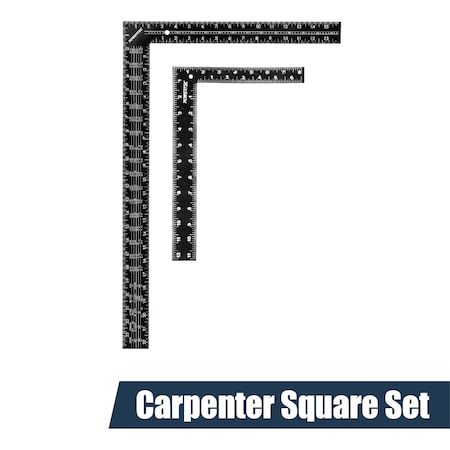 Powertec Carpenter Square Set, 16"x24" Framing Square & 8"x12" Square Ruler 80037