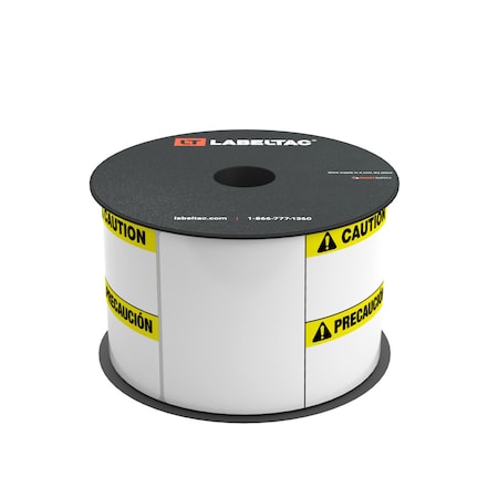 Labeltac Die-Cut Caution, Bilingual Spanish Supply 3in x 5in, 200 labels per roll LT35CAUT-ES