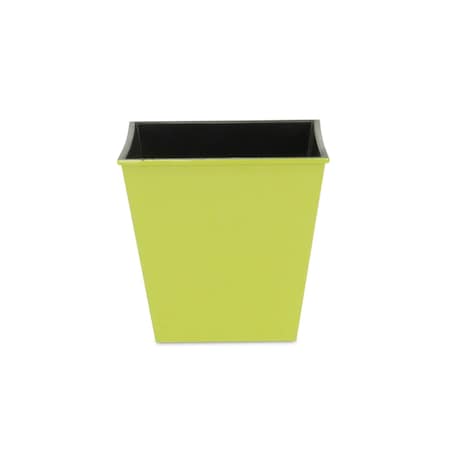 Homeroots 5in Lime Green Recycled Plastic Indoor Outdoor Square Pot Planter 488257