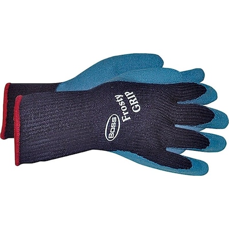 Boss Frosty GRIP Series Protective Gloves, S, Knit Wrist Cuff, Acrylic Glove, Blue 8439S