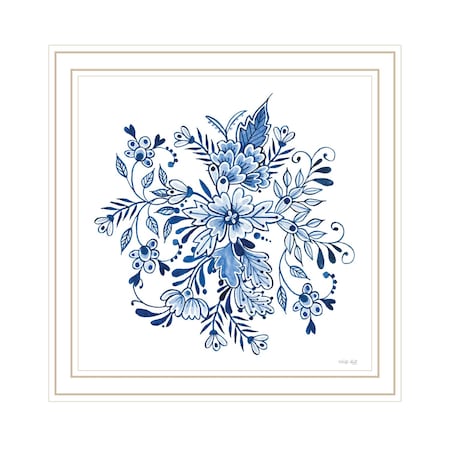 Floral Calligraphy Sketches White Framed Print Wall Art