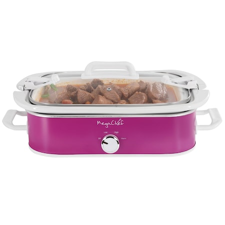 Megachef 3.5 Quart Casserole Slow Cooker with 3 Temperature Settings in Purple 750123732M