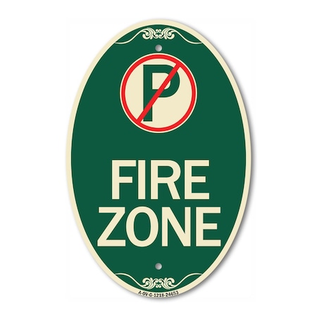 Signmission No Parking Symbol, 12 Inch X 18 Inch Architectural Oval, Heavy Gauge Aluminum A-OV-G-1218-24653