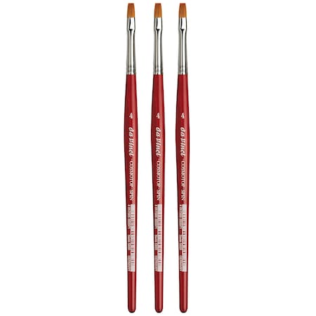 Da Vinci COSMOTOP-SPIN Silk painting Brush, Synthetic, Watercolor, Flat, Size 4, 3PK VA-5880_4
