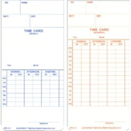 Output Acro Br 09-9110-000 - Bx/250 Wk/Biwkly Cards OU959156