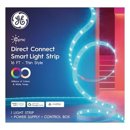 Ge Smart Color Changing Light Strip, 120 V, 8 W, LED Lamp, 160 Lumens, 4000 K Color Temp 93131728