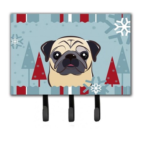 Carolines Treasures Winter Holiday Fawn Pug Leash and Key Holder BB1758TH68