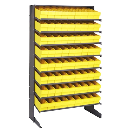 Quantum Storage Systems SINGLE SIDED PICK RACK W/32 YELLOW BINS QPRS-606YL