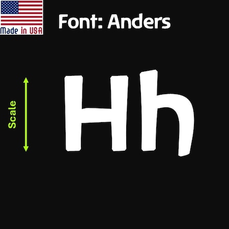 Aacc Self-Adhesive Vinyl Letter: H, Scale: 12 cm. Color: White Font: Anders by, 12PK AACC-Anders-UH-White-M12x12