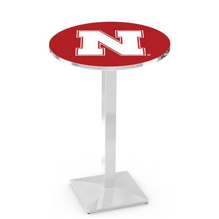 Holland Bar Stool Co 36" Chrome Nebraska Pub Table, 36" dia. Top L217C3636NebrUn